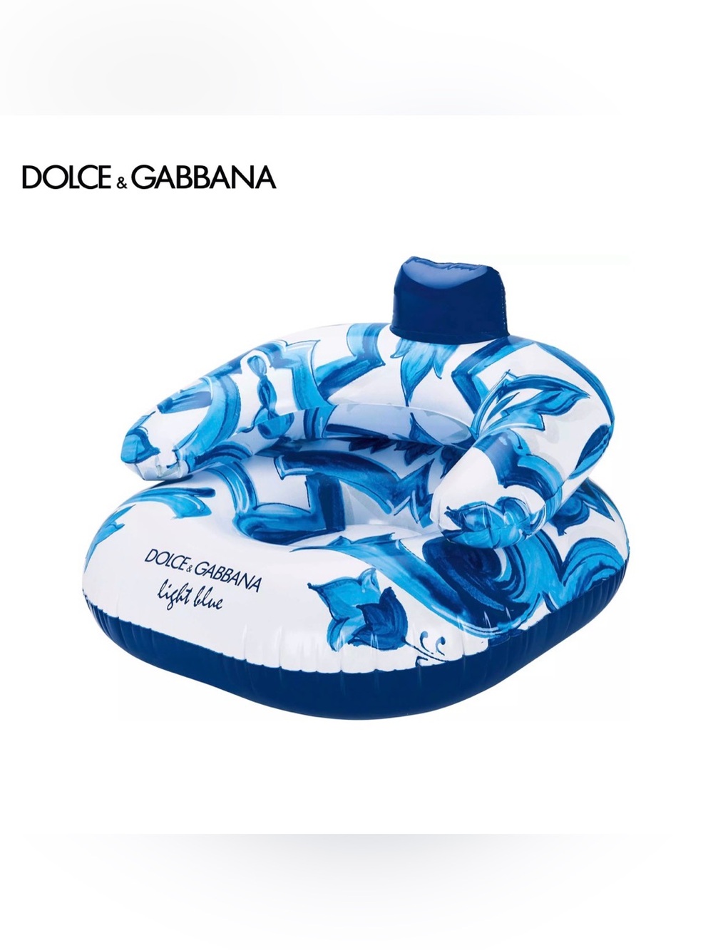 New Dolce & Gabbana Light Blue Perfume Inflatable Pool Seat Float GWP